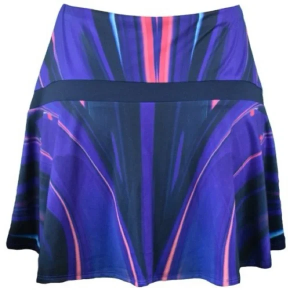 Lucky in Love Vibrant Purple and Blue Skirt Tennis Skirt - Picture 2 of 6